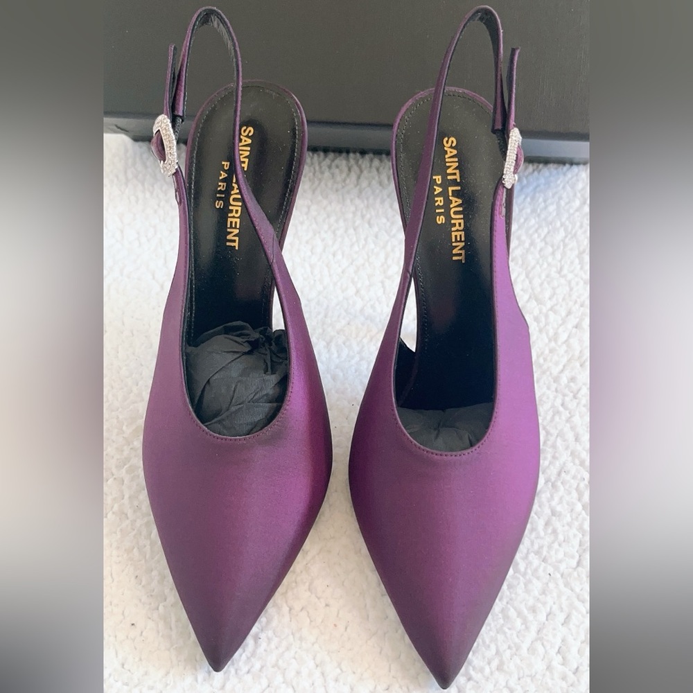 SAINT LAURENT Yasmeen 115 Slingback Pumps - Picture 2 of 16